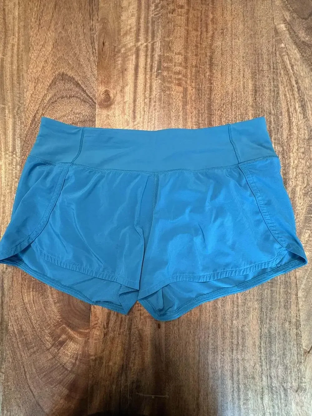 Lululemon Shorts Womens 10 Blue Lined Running 3 Inseam Elastic Waist Athletic